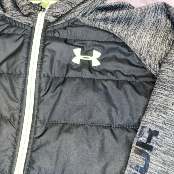 Under Armour Boys Jacket Dark Green Day Trekker Hybrid YXL - Picture 7 of 8